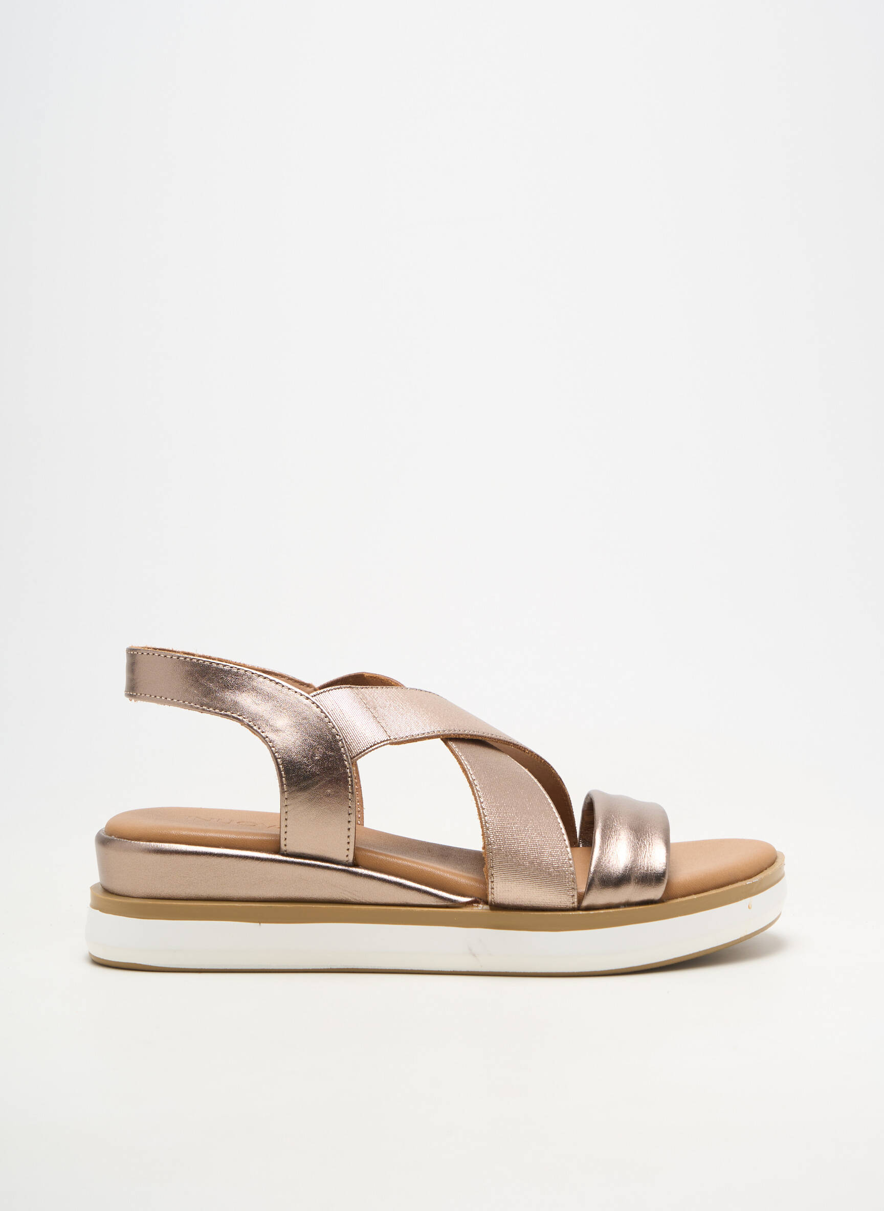 Sandales/nu pieds matière lisse talon de 4 à 6cm marron INUOVO femme