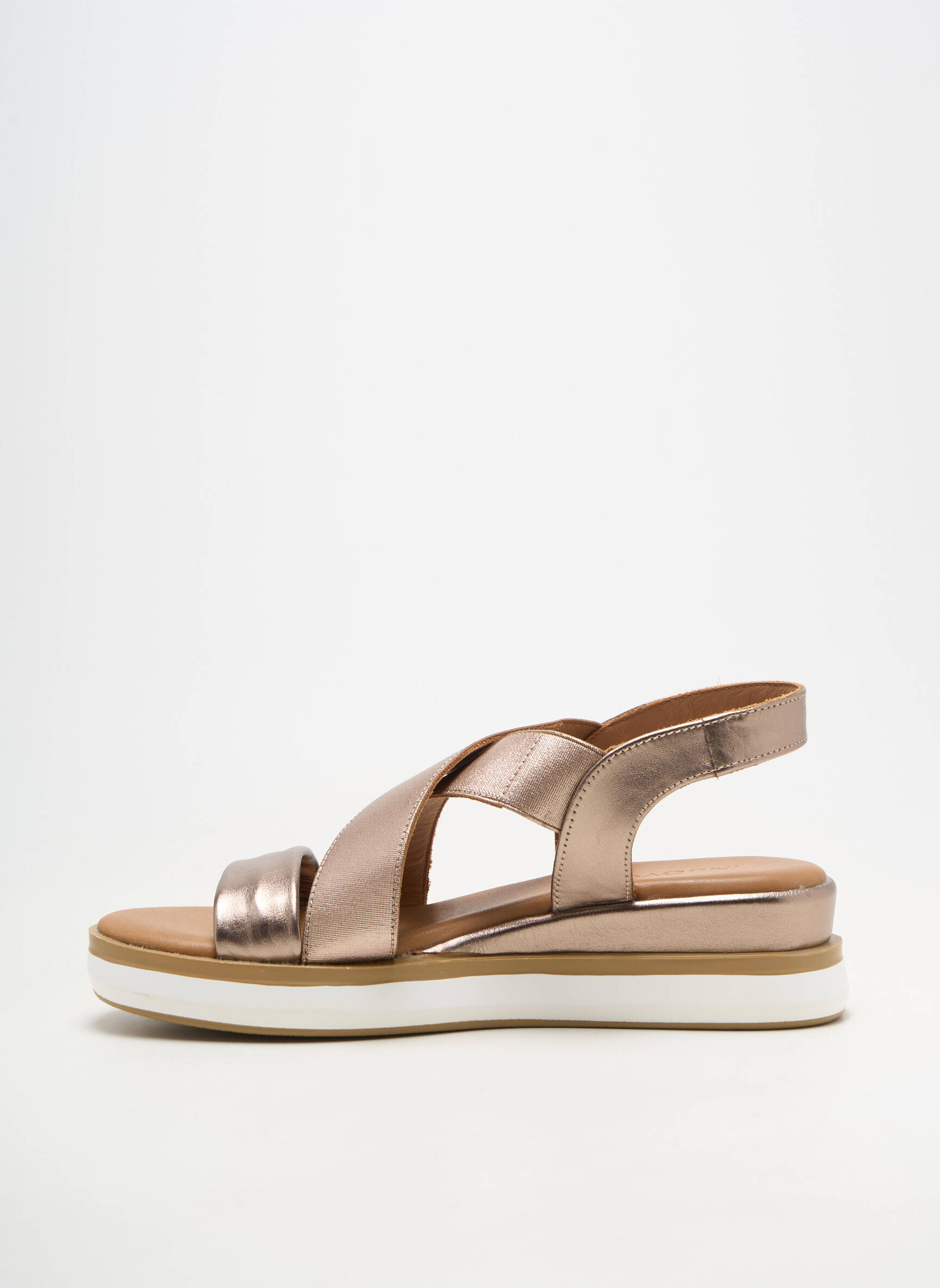 Sandales/nu pieds matière lisse talon de 4 à 6cm marron INUOVO femme
