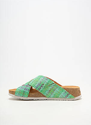 Mules/sabots matière lisse talon de 4 à 6cm vert THINK! femme