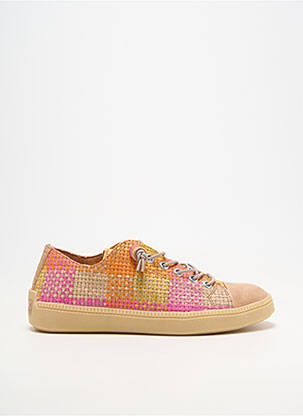 Baskets matière lisse talon plat jusqu'à 3cm orange THINK! femme