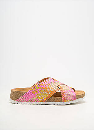 Mules/sabots matière lisse talon de 4 à 6cm orange THINK! femme
