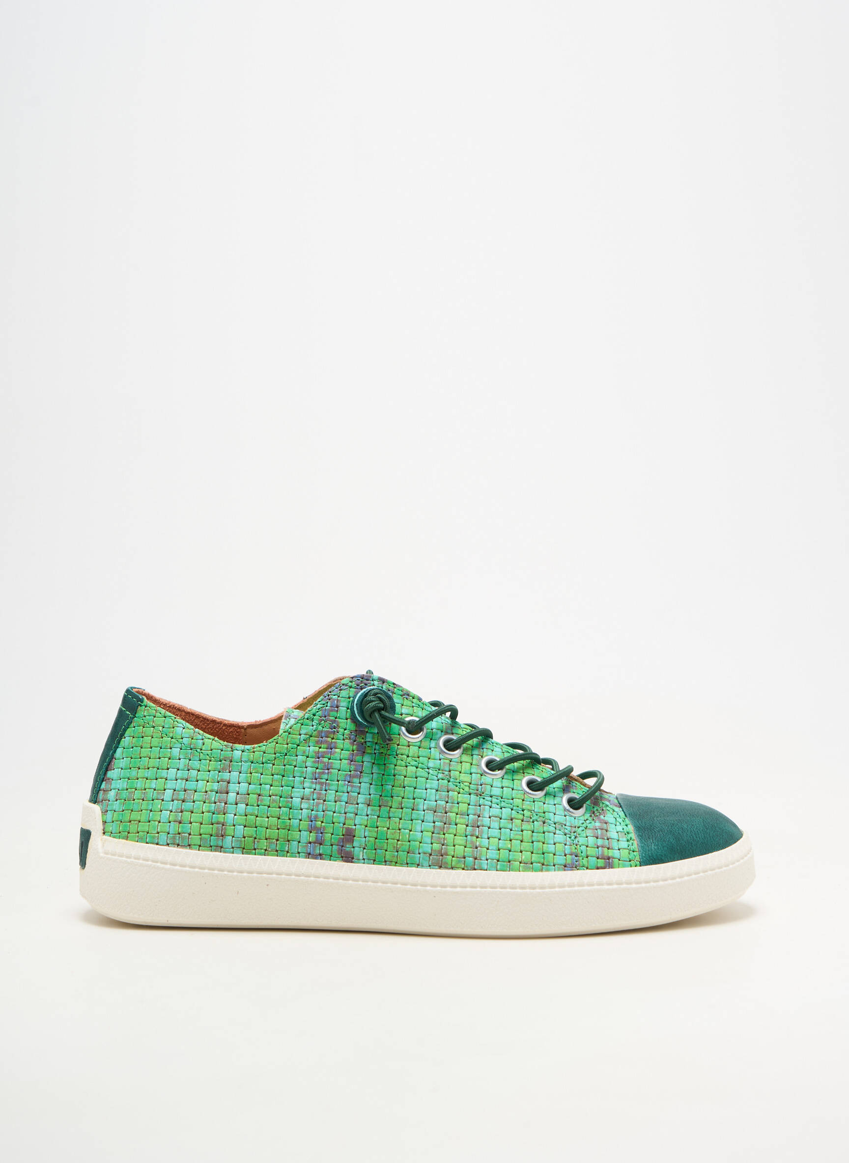 Baskets matière lisse talon plat jusqu'à 3cm vert THINK! femme