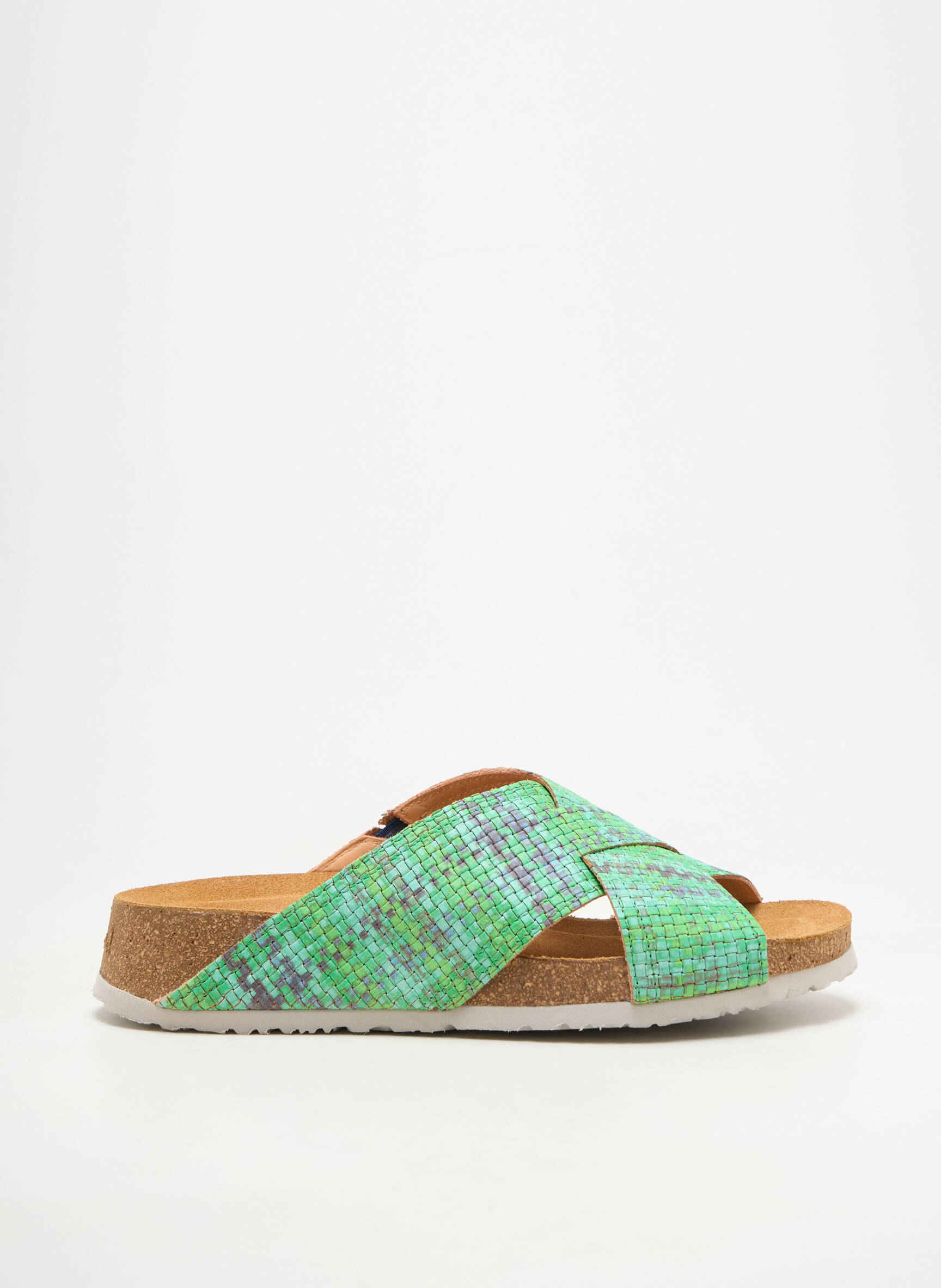 Mules/sabots matière lisse talon de 4 à 6cm vert THINK! femme