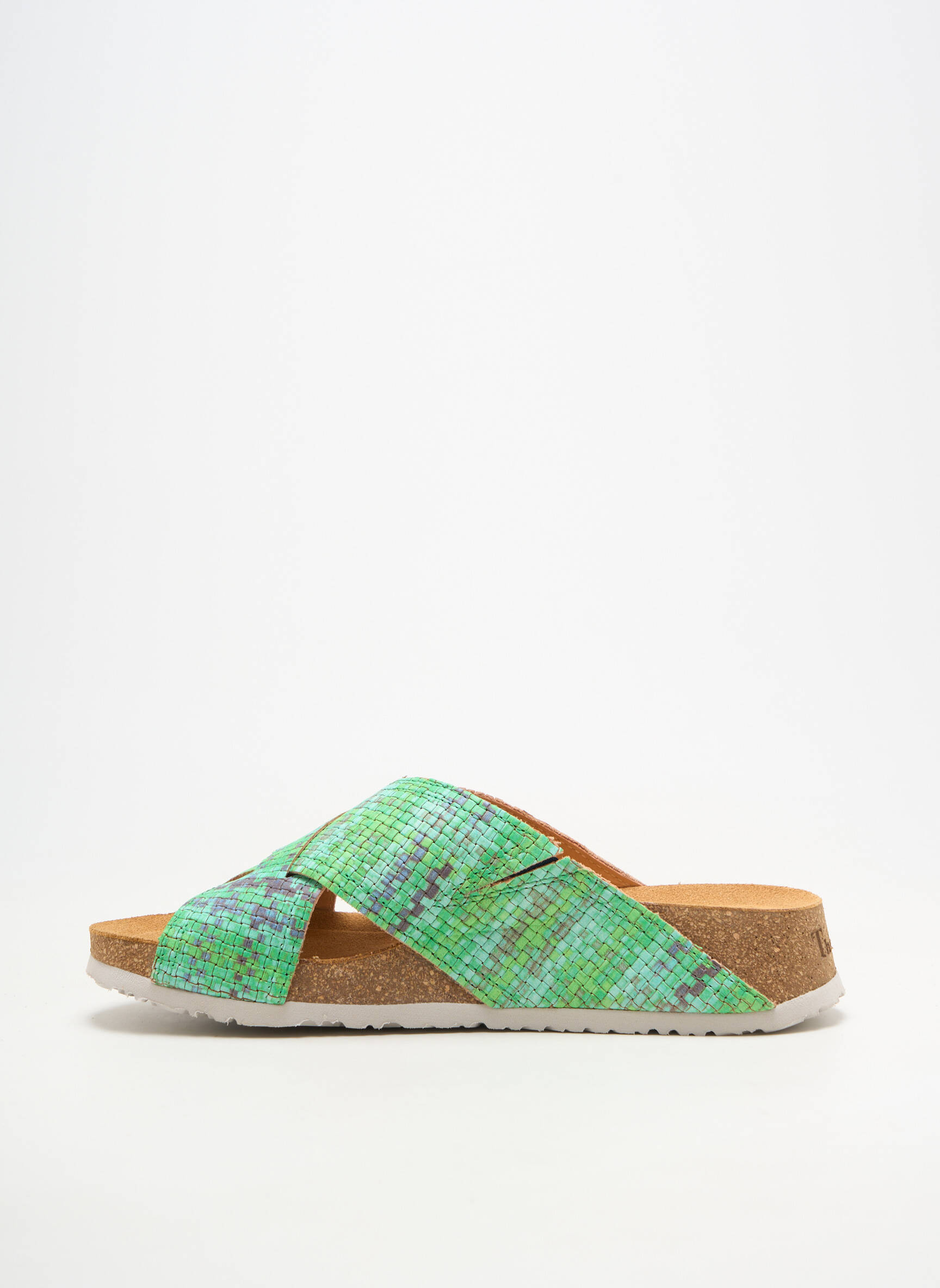 Mules/sabots matière lisse talon de 4 à 6cm vert THINK! femme