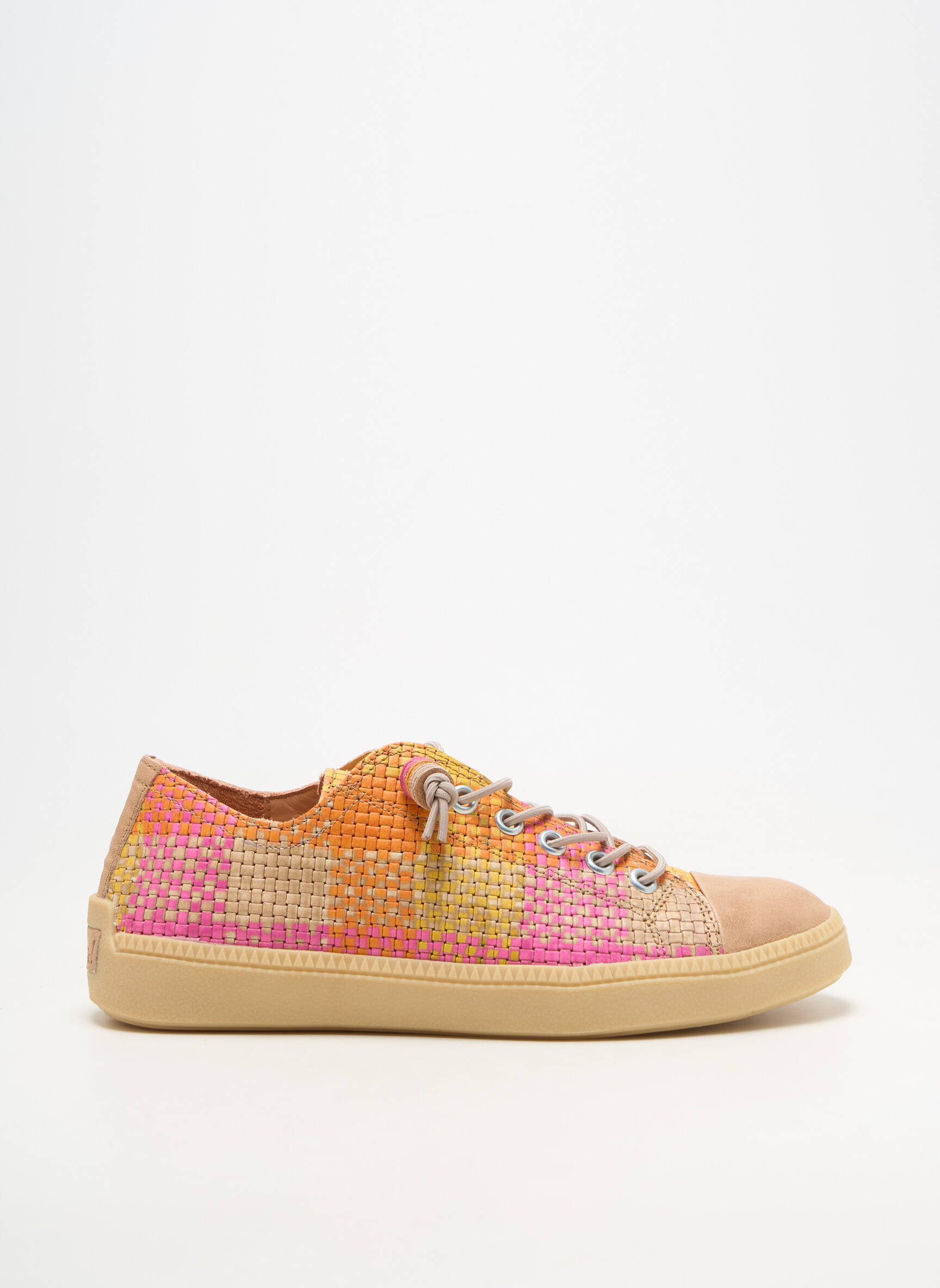 Baskets matière lisse talon plat jusqu'à 3cm orange THINK! femme