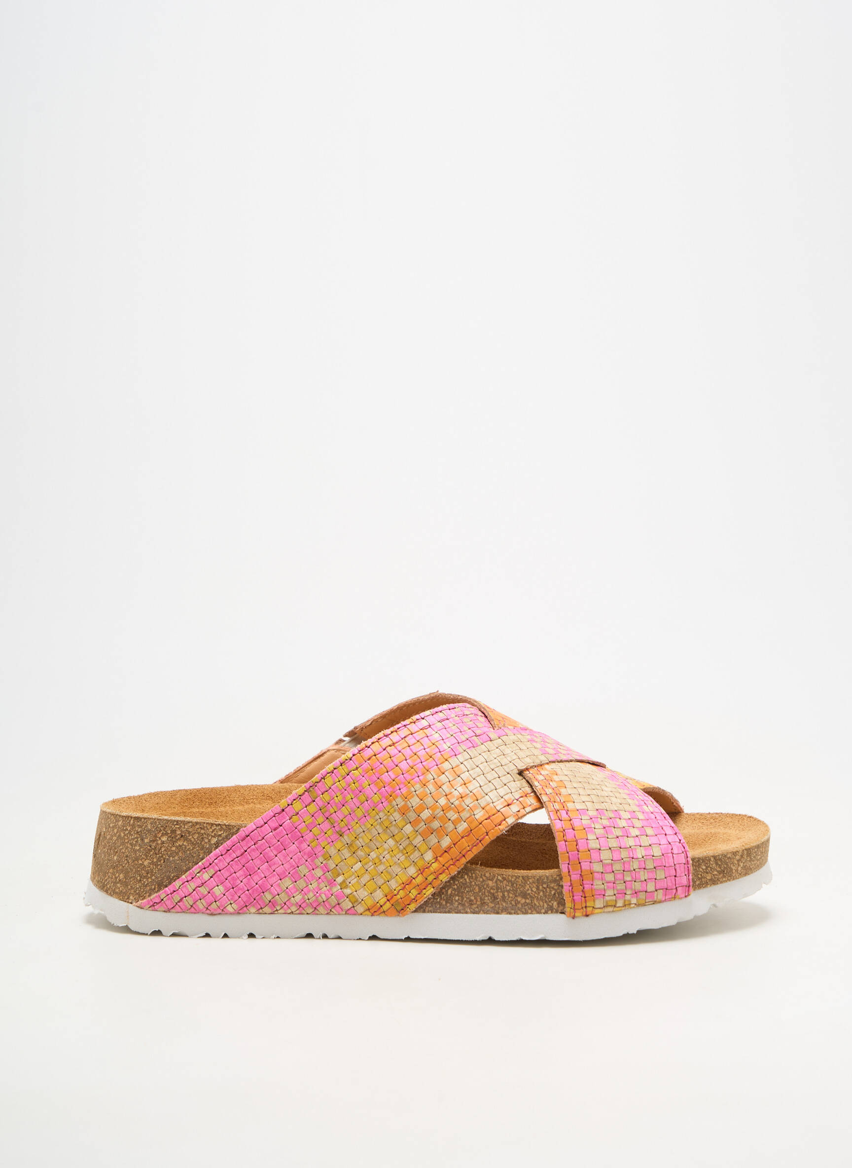 Mules/sabots matière lisse talon de 4 à 6cm orange THINK! femme