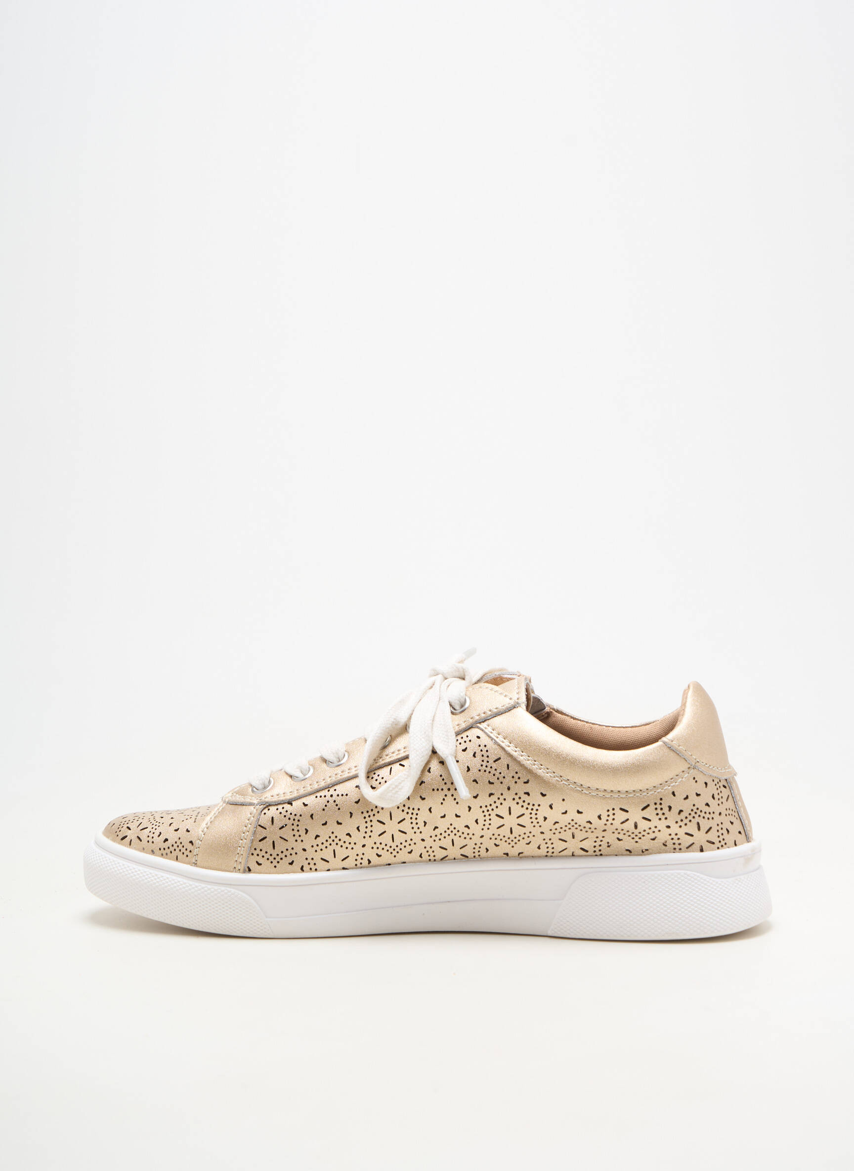 Baskets matière lisse talon plat jusqu'à 3cm or ALENOA femme