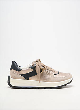 Baskets matière lisse talon de 4 à 6cm beige ARA femme