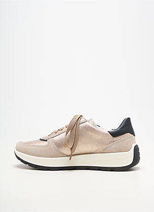 Baskets matière lisse talon de 4 à 6cm beige ARA femme