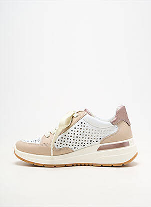 Baskets matière lisse talon de 4 à 6cm blanc ARA femme