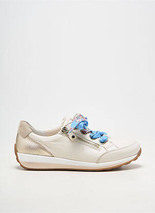 Baskets matière lisse talon plat jusqu'à 3cm beige ARA femme