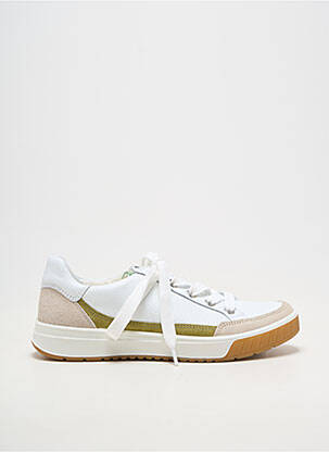 Baskets matière lisse talon plat jusqu'à 3cm blanc ARA femme
