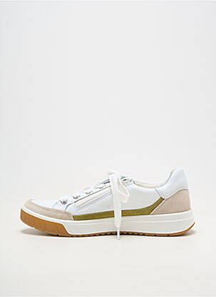 Baskets matière lisse talon plat jusqu'à 3cm blanc ARA femme