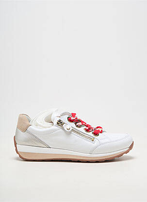 Baskets matière lisse talon plat jusqu'à 3cm blanc ARA femme