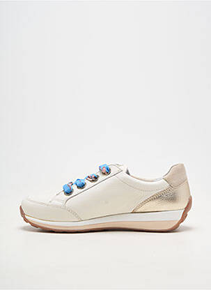 Baskets matière lisse talon plat jusqu'à 3cm beige ARA femme