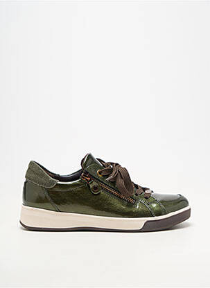 Baskets matière lisse talon plat jusqu'à 3cm vert ARA femme
