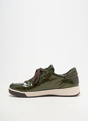 Baskets matière lisse talon plat jusqu'à 3cm vert ARA femme