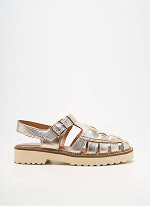Sandales/nu pieds matière lisse talon plat jusqu'à 3cm or EMILIE KARSTON femme