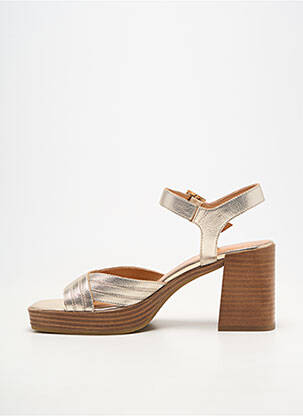Sandales/nu pieds matière lisse talon de 7 à 9cm or EMILIE KARSTON femme