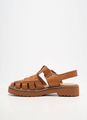 Sandales/nu pieds matière lisse talon de 4 à 6cm marron EMILIE KARSTON femme