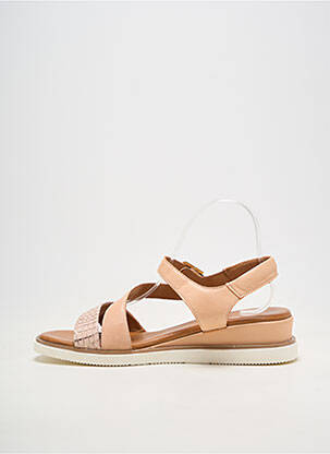 Sandales/nu pieds matière lisse talon de 4 à 6cm rose ALENOA femme