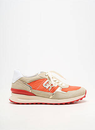 Baskets fermeture zip et lacets talon de 4 à 6cm orange GEO-REINO femme