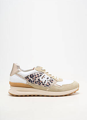 Baskets fermeture zip et lacets talon plat jusqu'à 3cm beige GEO-REINO femme