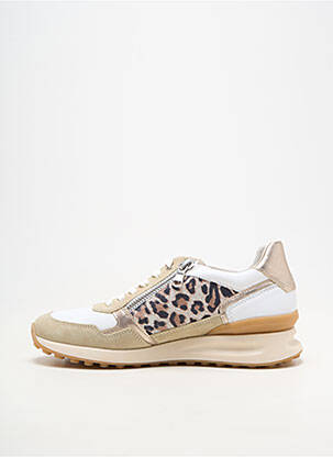 Baskets fermeture zip et lacets talon plat jusqu'à 3cm beige GEO-REINO femme