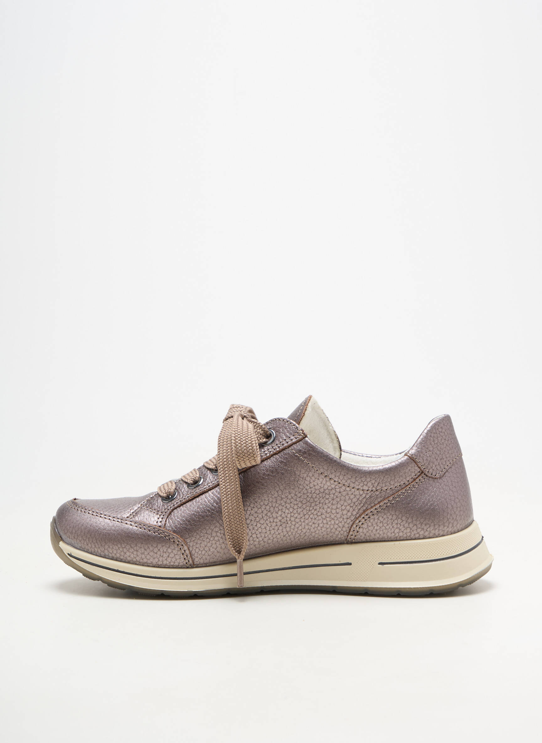 Baskets matière lisse talon plat jusqu'à 3cm marron ARA femme