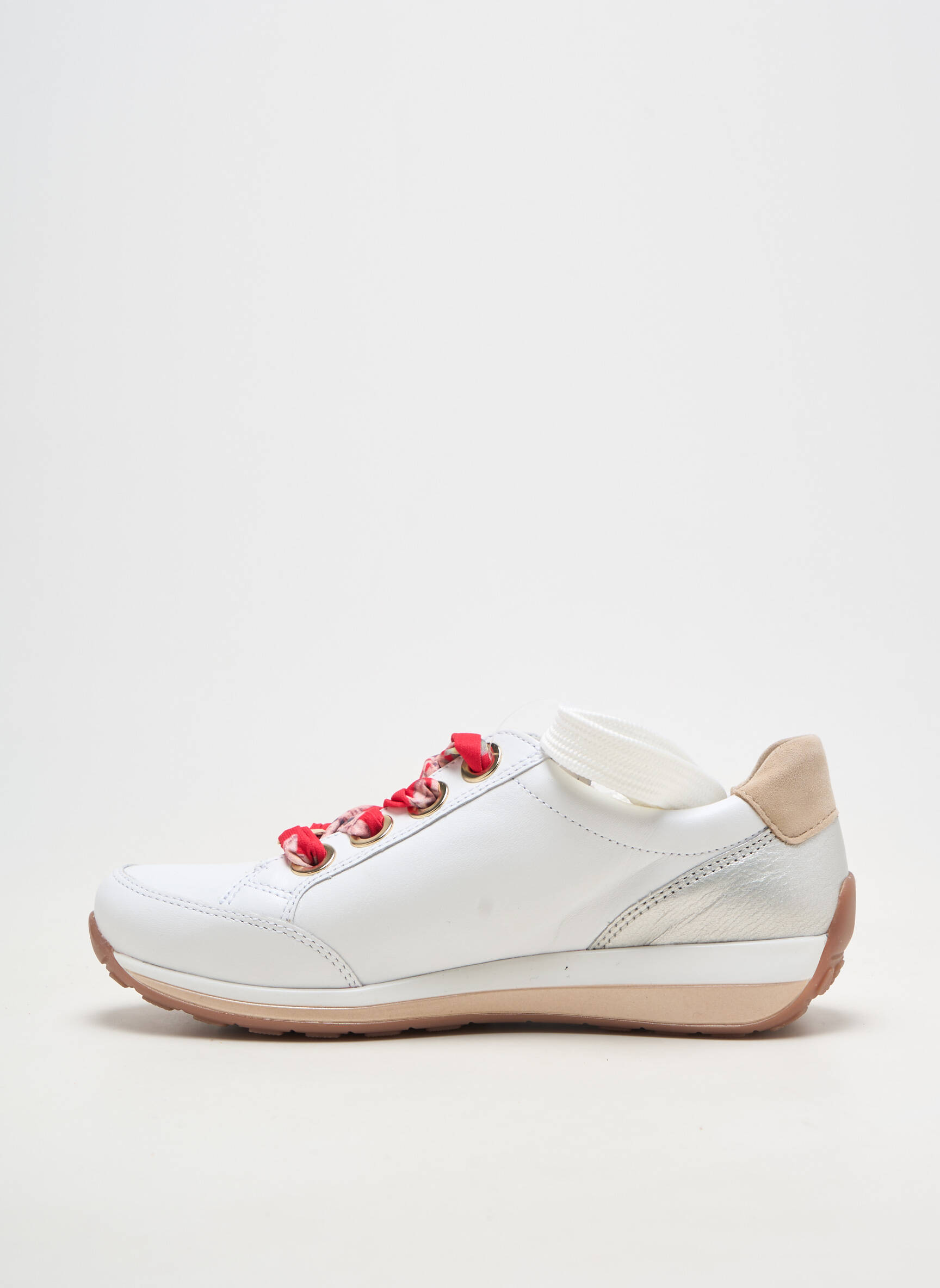 Baskets matière lisse talon plat jusqu'à 3cm blanc ARA femme