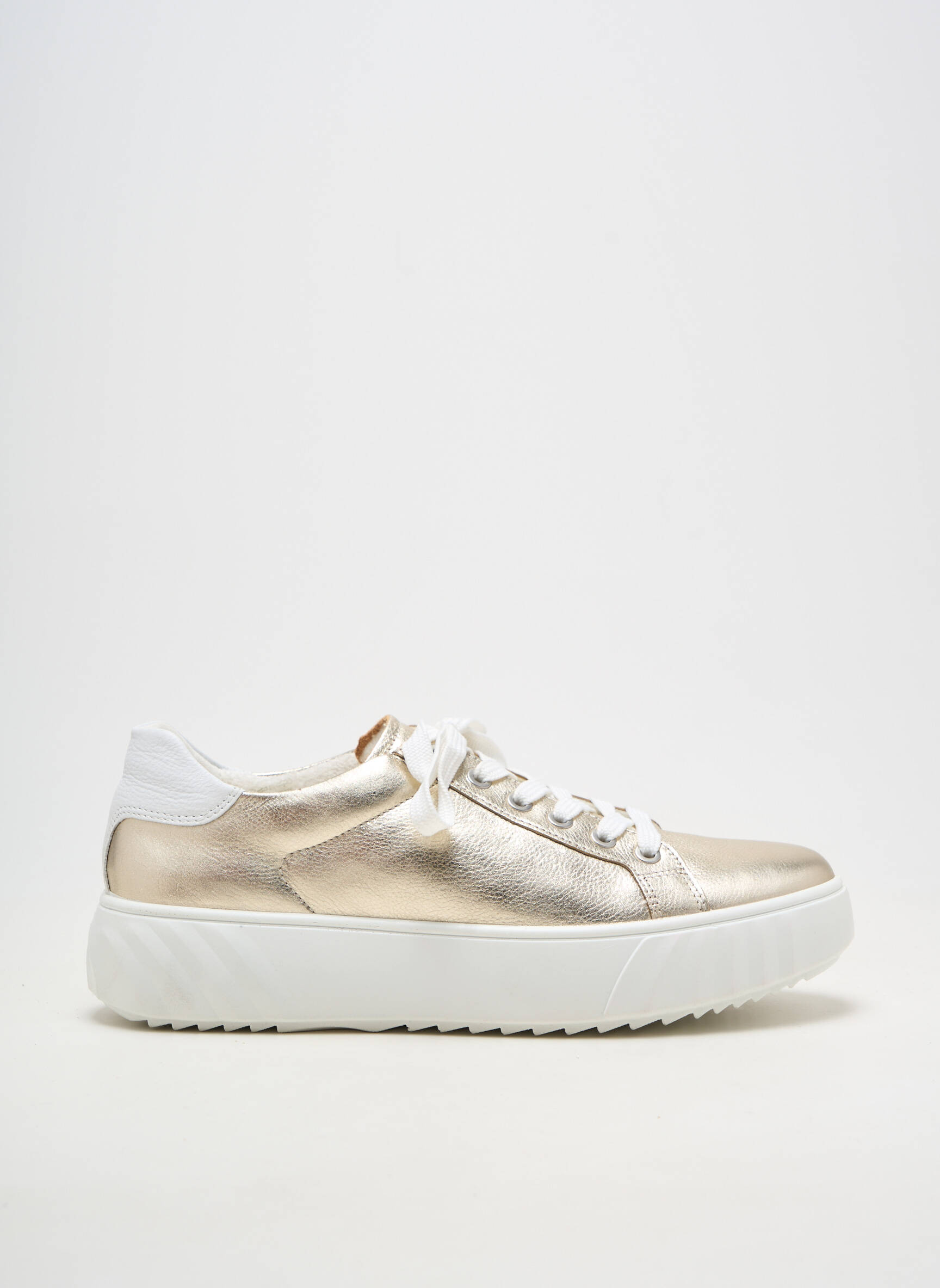 Baskets matière lisse talon de 4 à 6cm or ARA femme