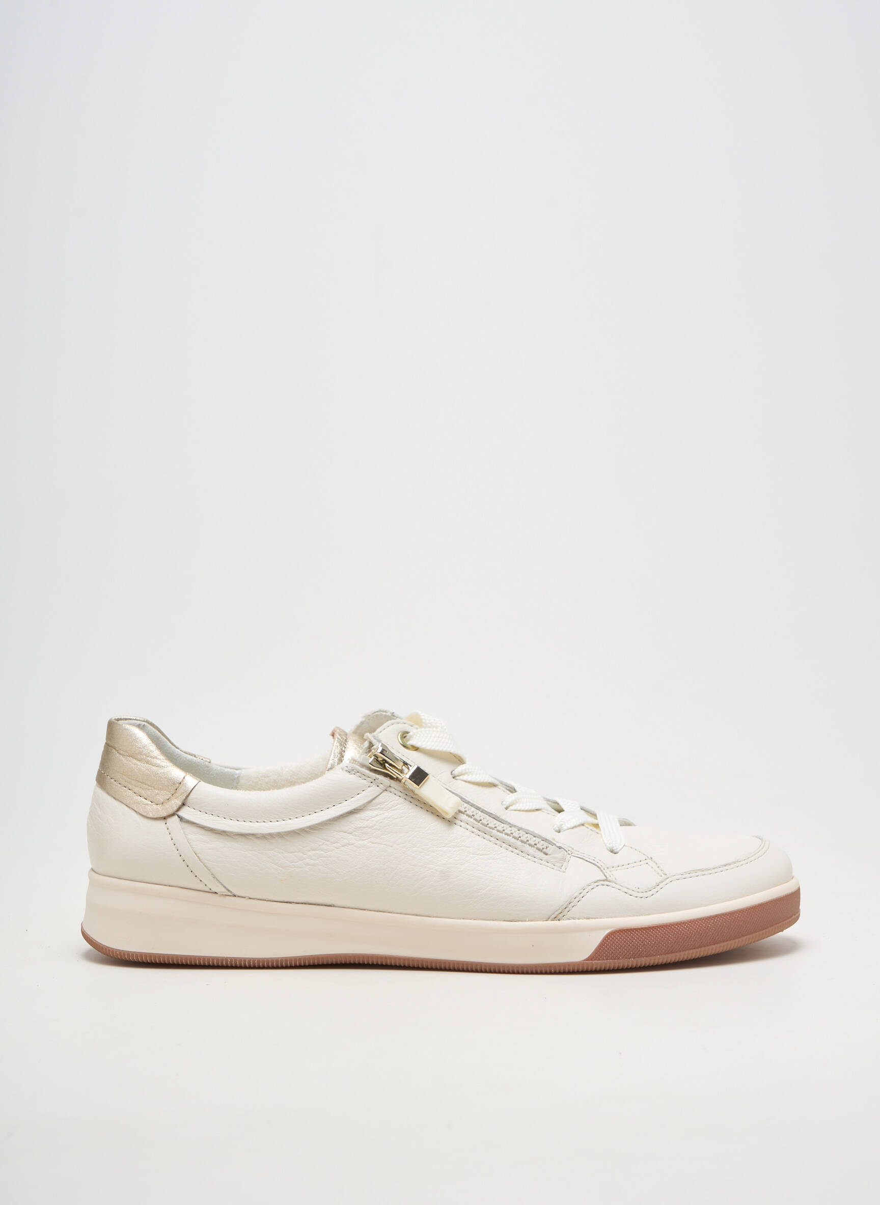Baskets matière lisse talon plat jusqu'à 3cm beige ARA femme