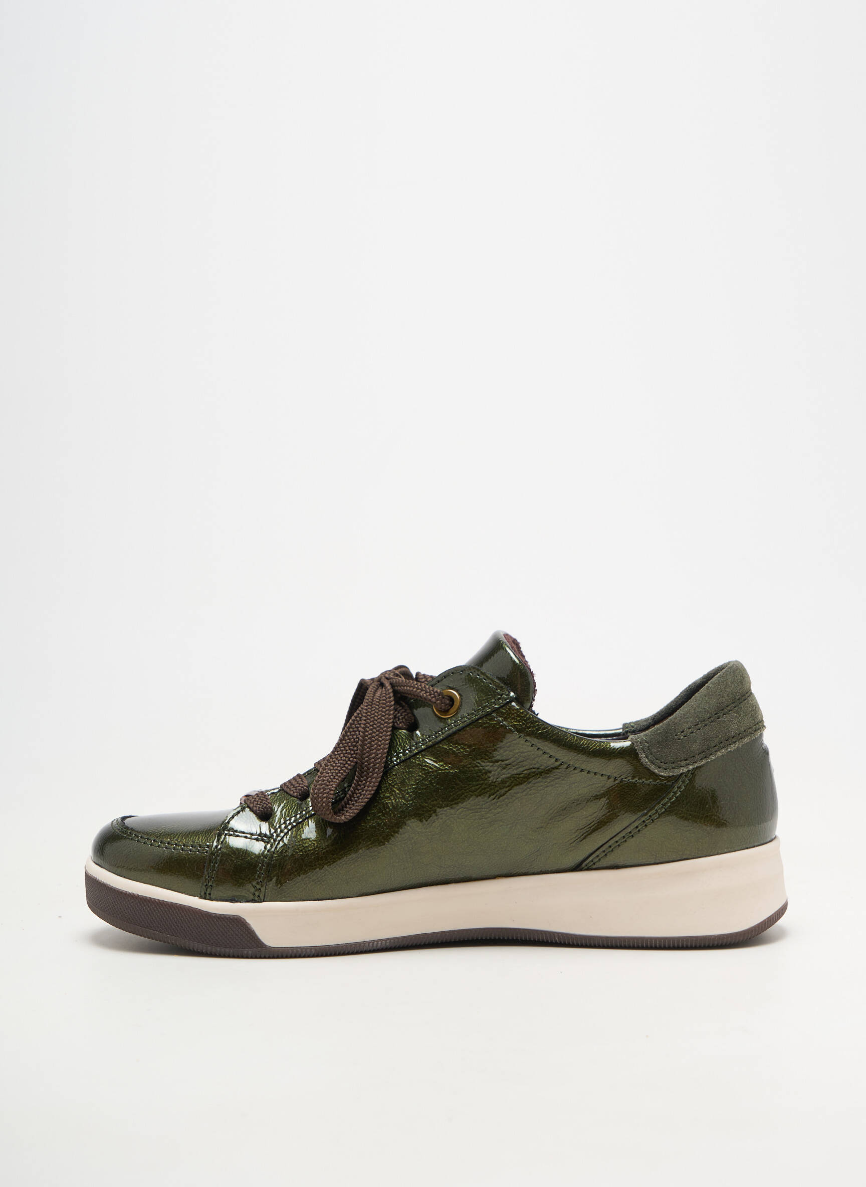 Baskets matière lisse talon plat jusqu'à 3cm vert ARA femme