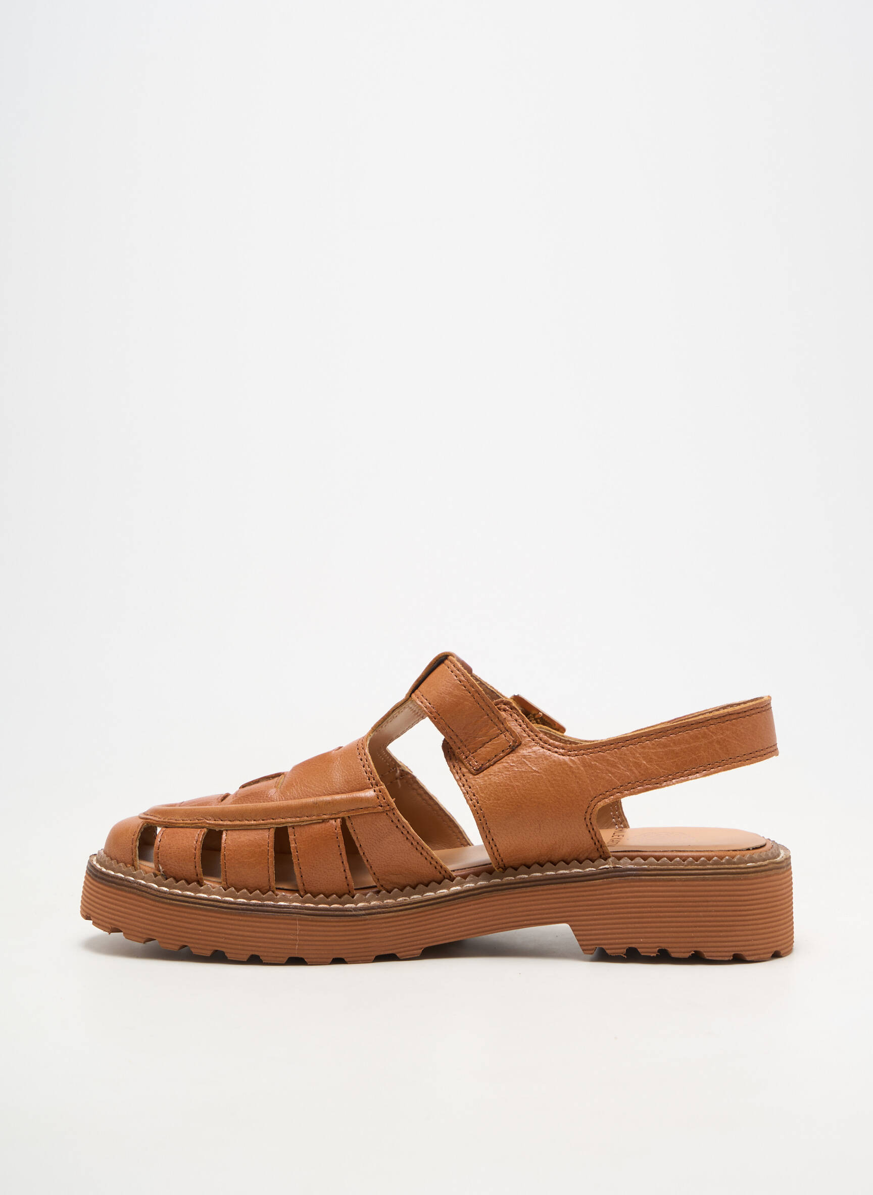 Sandales/nu pieds matière lisse talon de 4 à 6cm marron EMILIE KARSTON femme