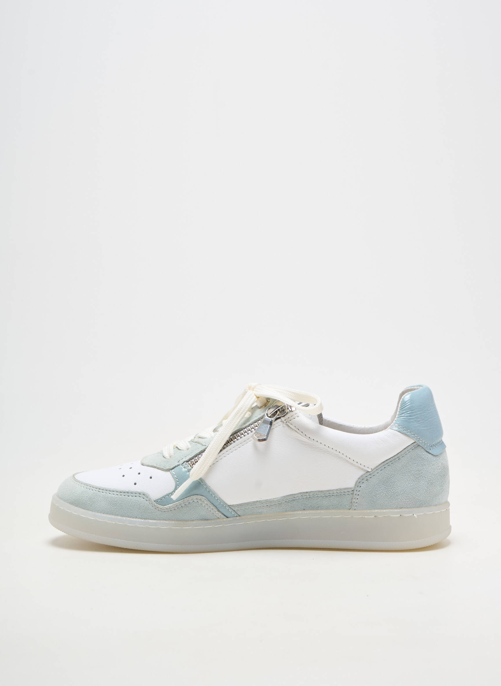 Baskets matière lisse talon plat jusqu'à 3cm blanc GEO-REINO femme