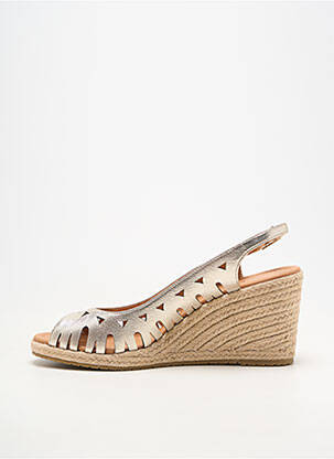 Espadrilles fermeture boucle(s) talon de 7 à 9cm or EMILIE KARSTON femme