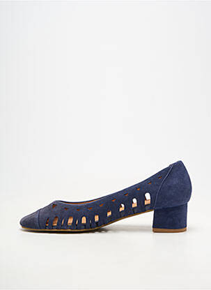 Ballerines carré talon de 4 à 6cm bleu EMILIE KARSTON femme