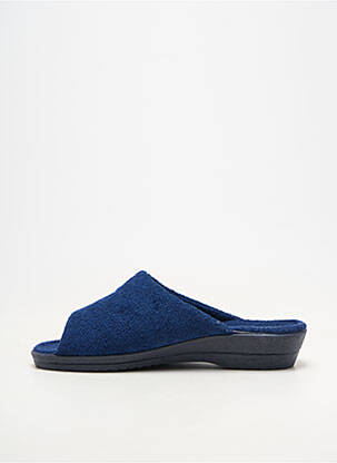 Chaussons/pantoufles semi compensé talon plat jusqu'à 3cm bleu LA BANDE À MICH' femme