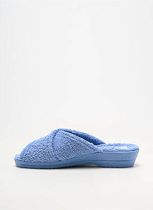 Chaussons/pantoufles semi compensé talon plat jusqu'à 3cm bleu LA BANDE À MICH' femme