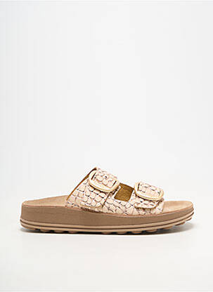Mules/sabots bout ouvert talon plat jusqu'à 3cm beige FANTASY SANDALS femme