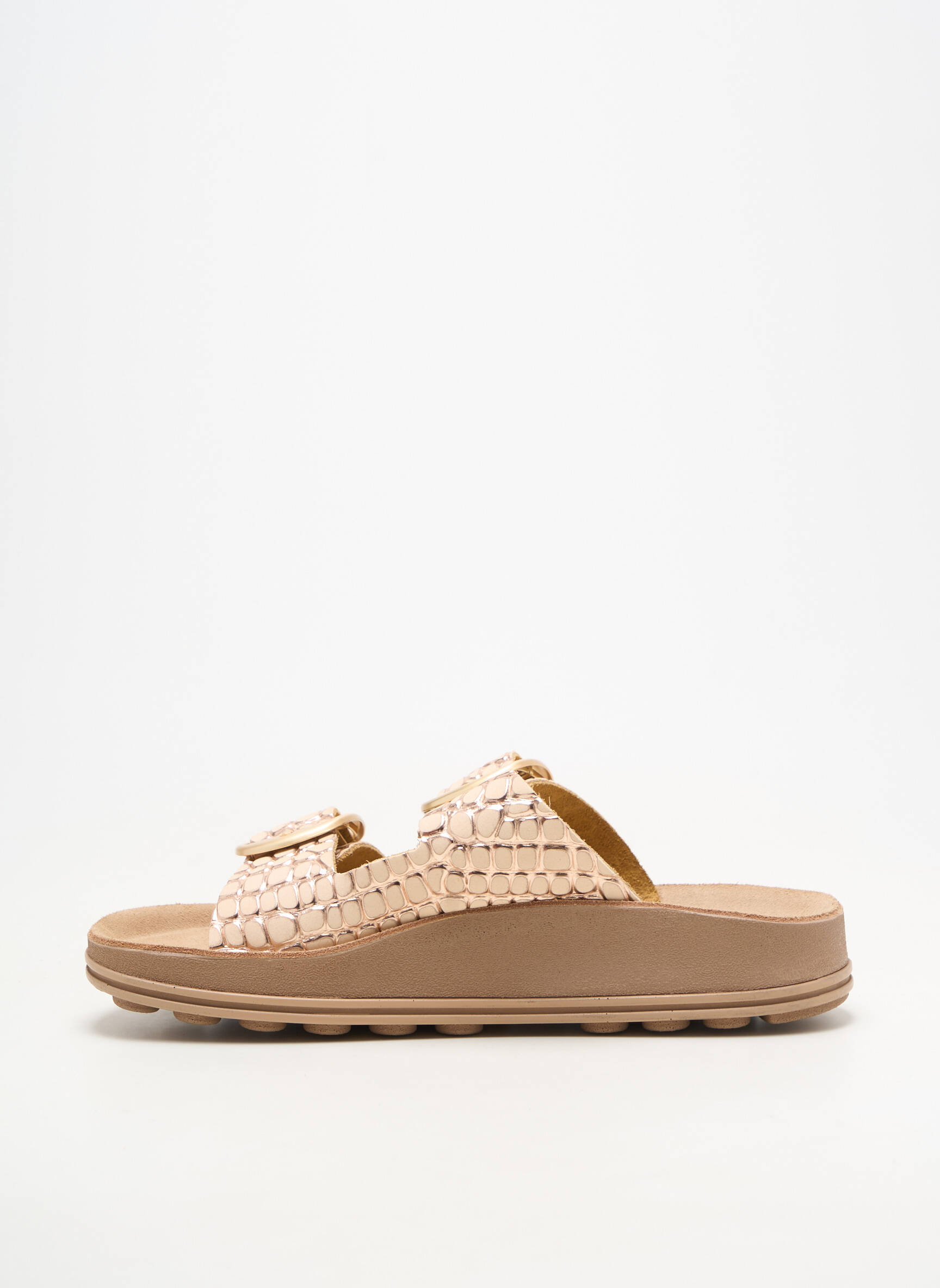 Mules/sabots bout ouvert talon plat jusqu'à 3cm beige FANTASY SANDALS femme