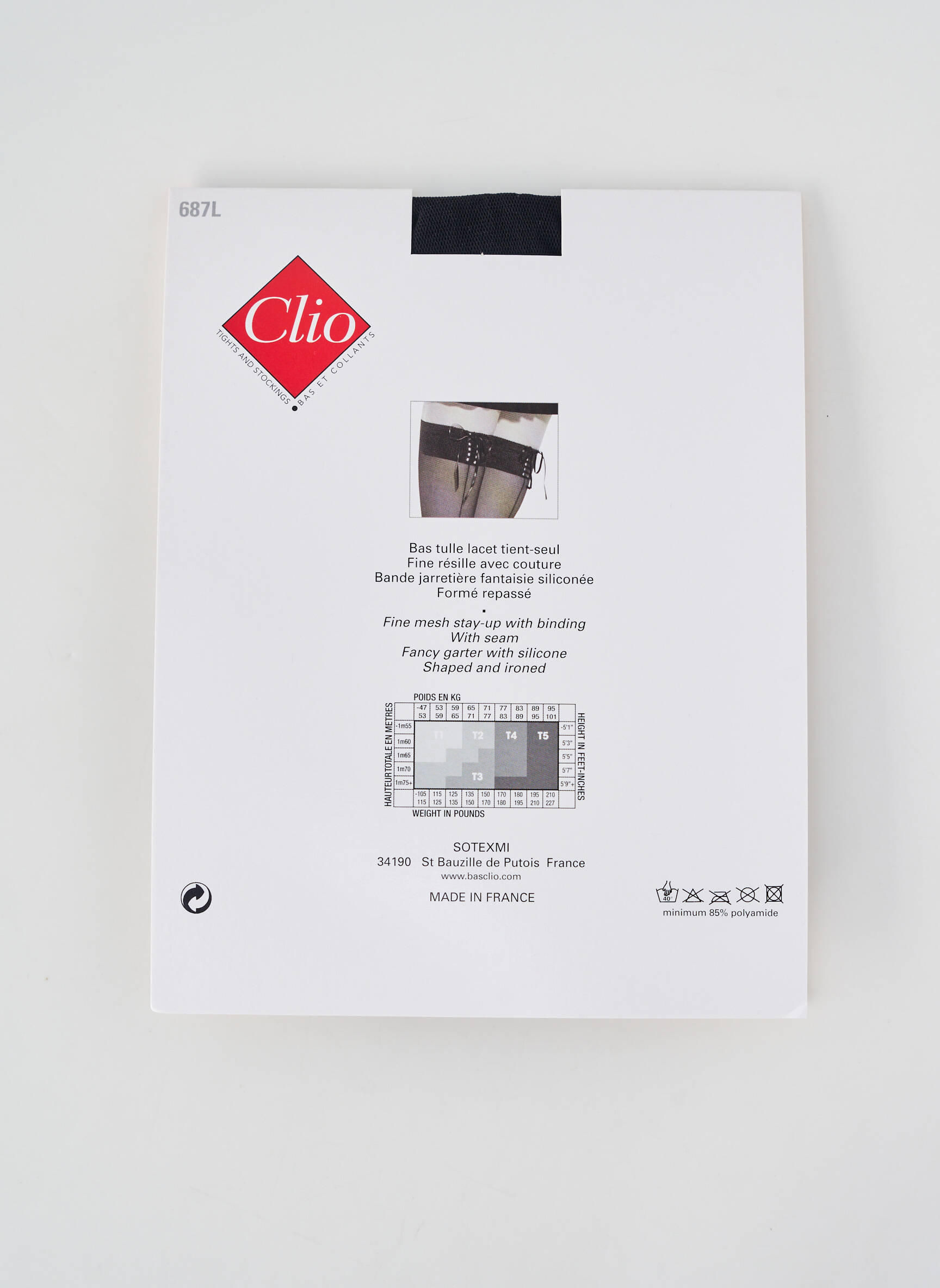 Bas stretch noir CLIO femme
