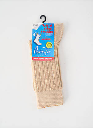 Chaussettes stretch beige PERRIN homme