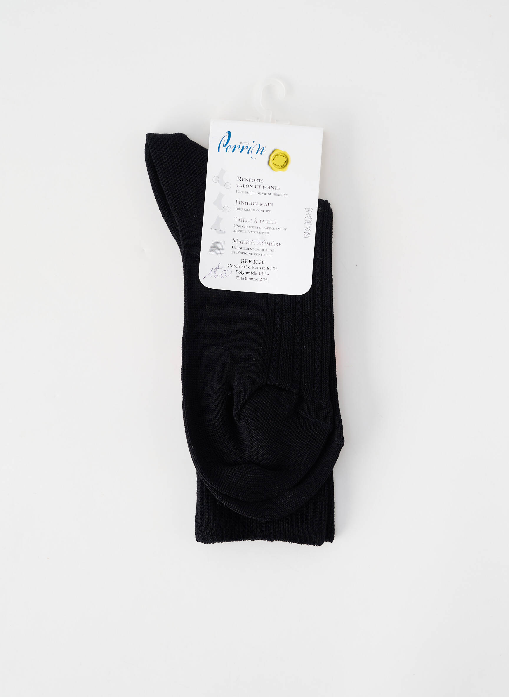 Chaussettes stretch noir PERRIN homme