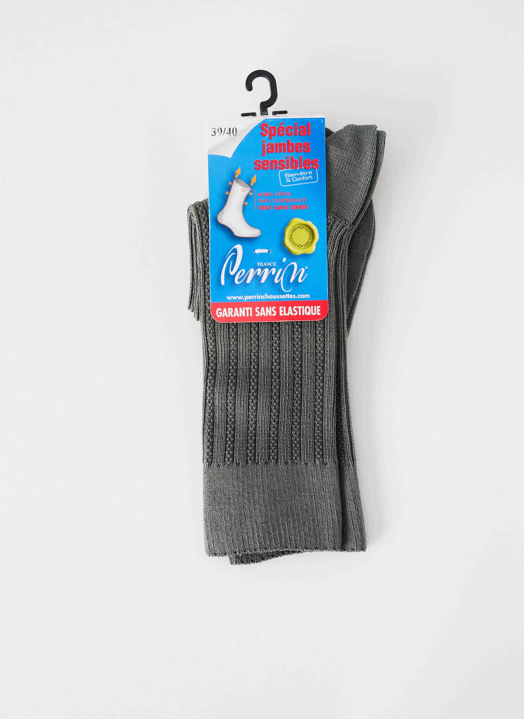 Chaussettes stretch vert PERRIN homme