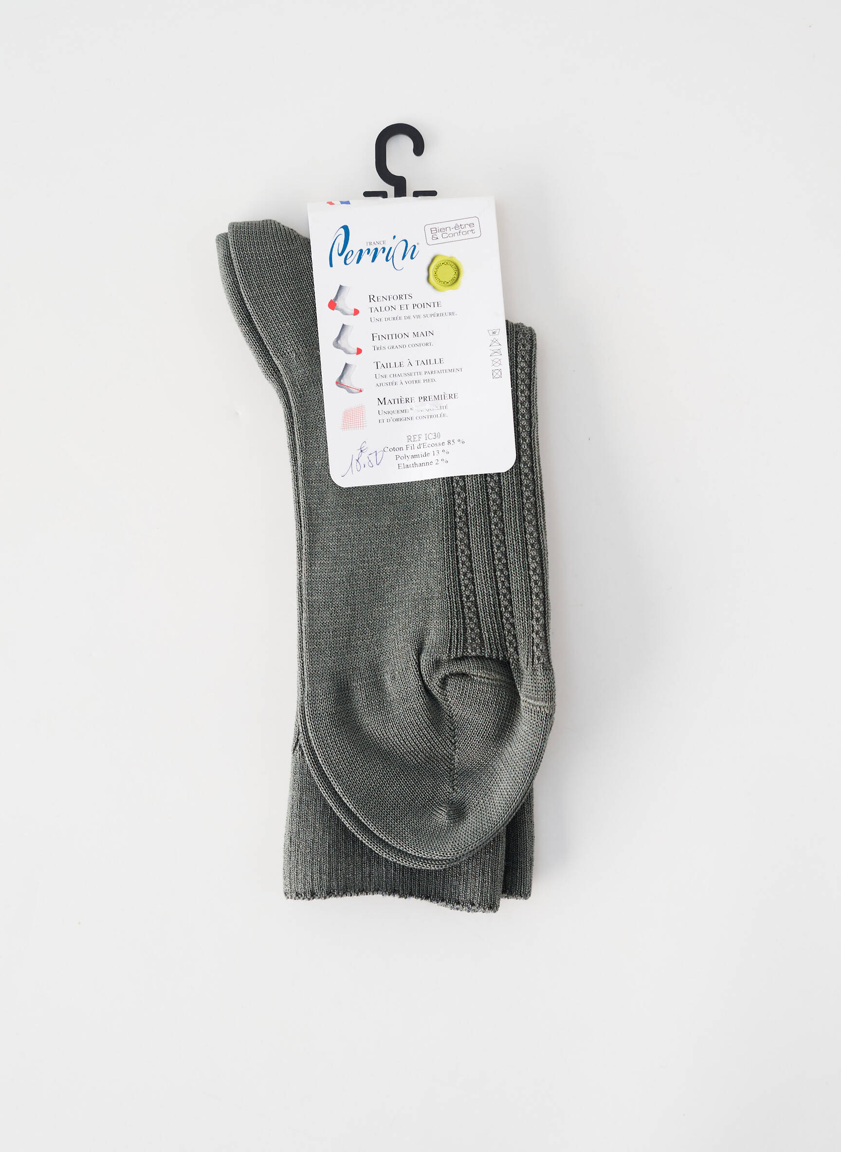 Chaussettes stretch vert PERRIN homme