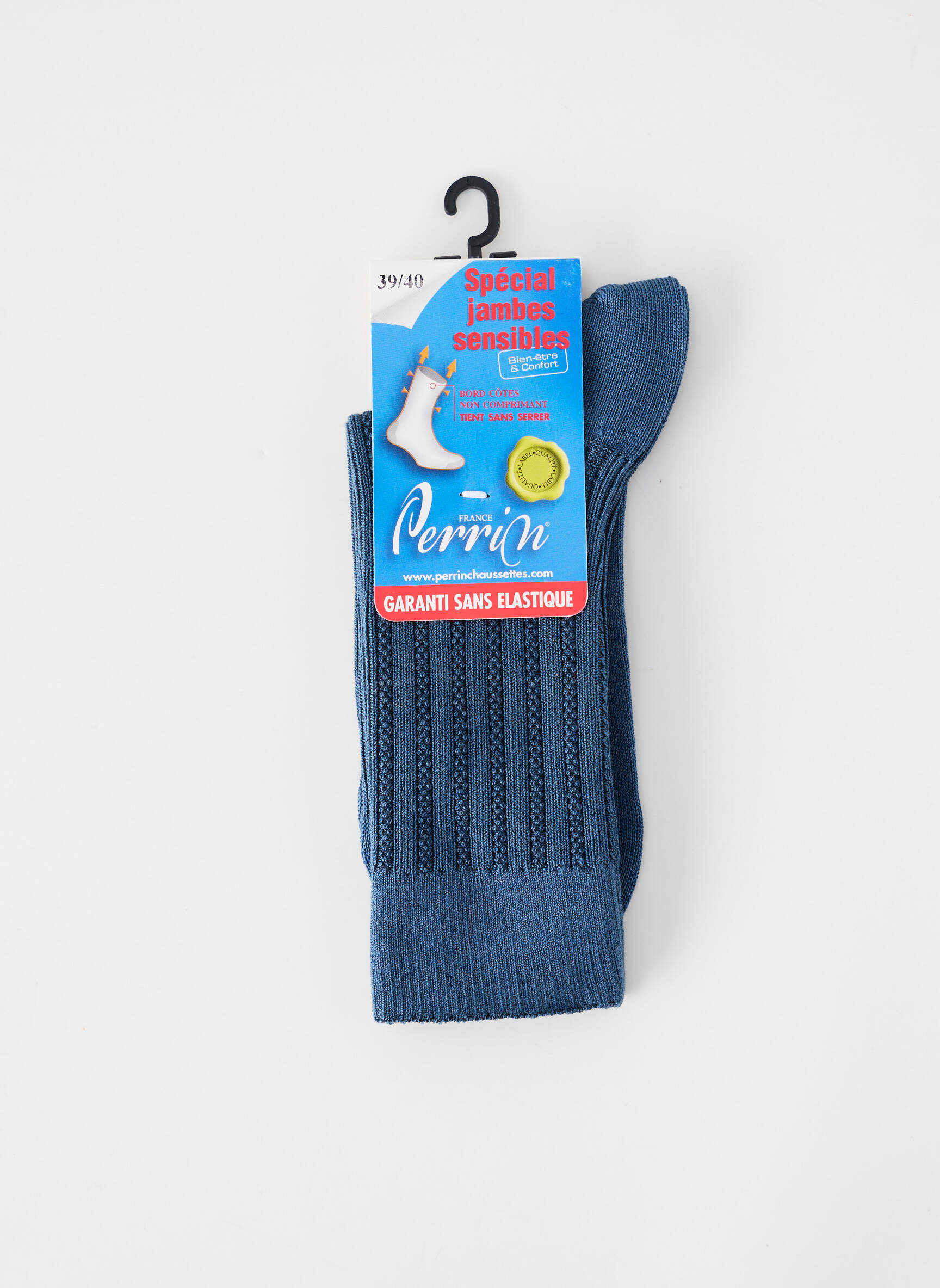 Chaussettes stretch bleu PERRIN homme
