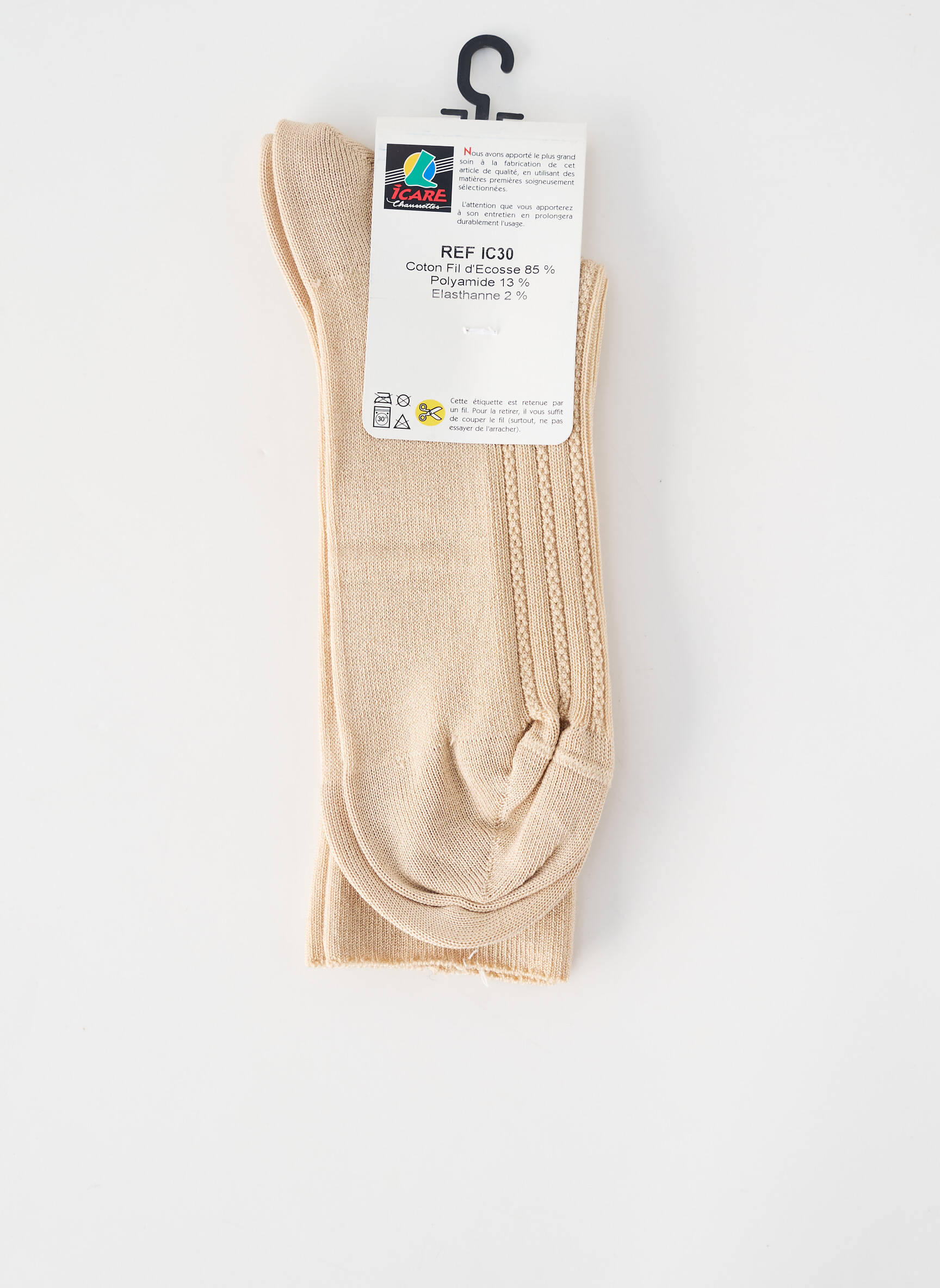 Chaussettes stretch beige ICARE homme