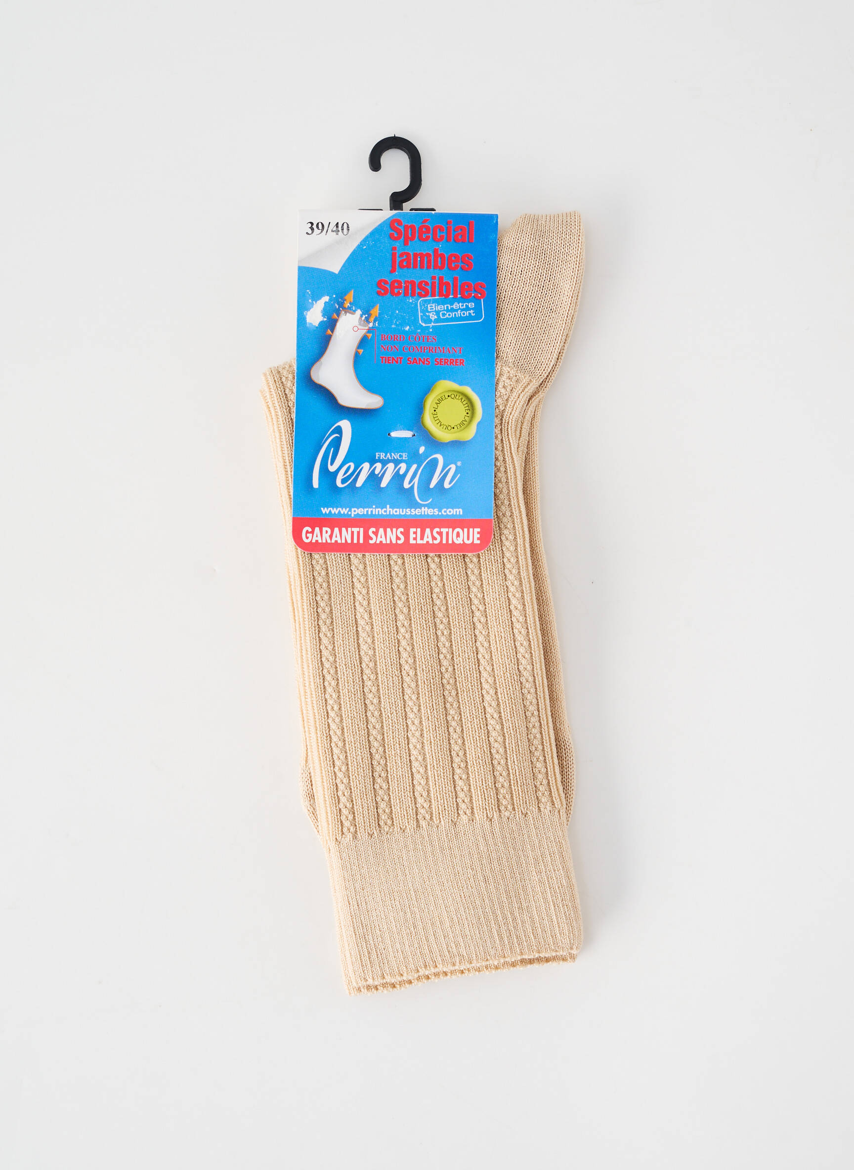 Chaussettes stretch beige PERRIN homme