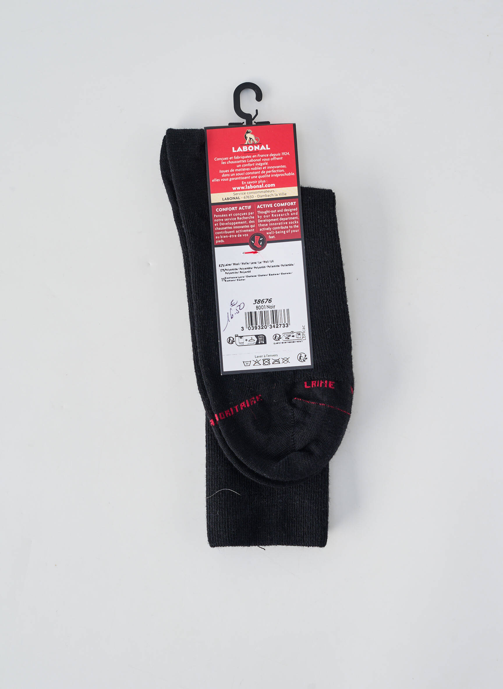 Chaussettes stretch noir LABONAL homme